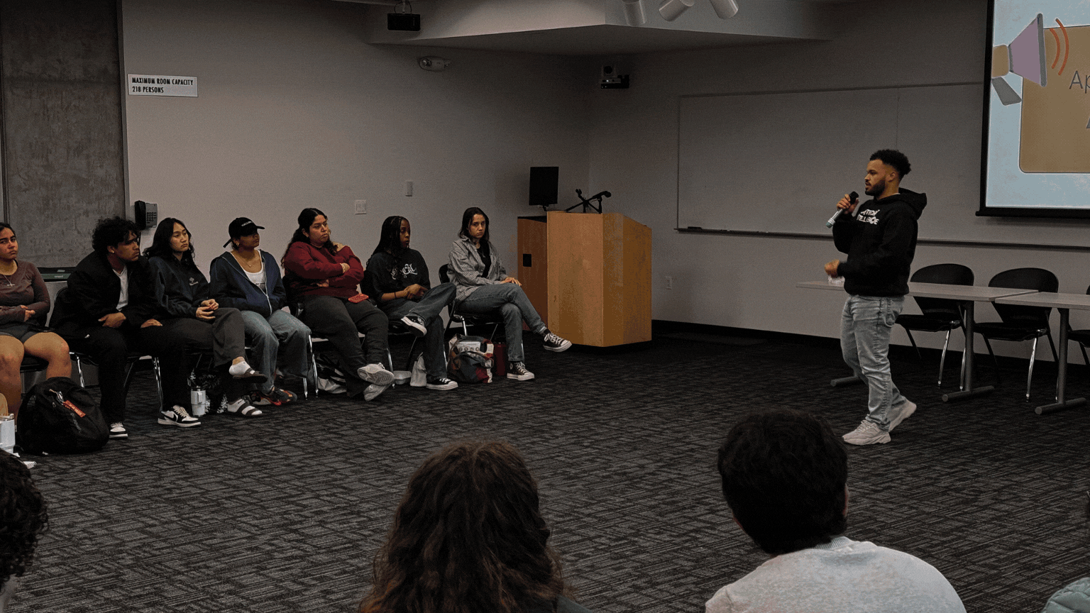 Jared T. Ross speaking at the University of San Francisco